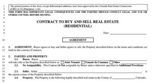 Colorado Contract to Buy & Sell Cheat Sheet